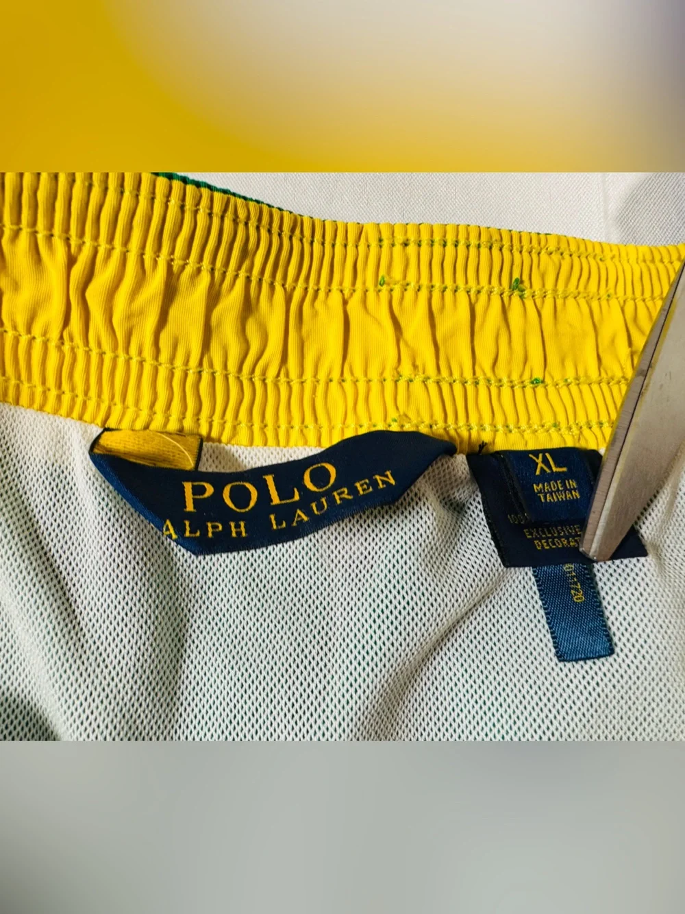 Ralph Lauren Bright Green Swim Trunks with Yellow Pony